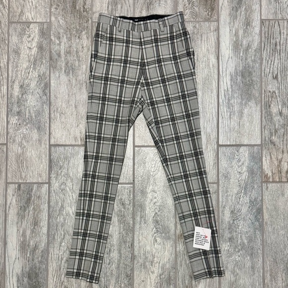 ASOS Men's NWOT skinny pants with prince of wales check in gray, size 26" x 30" - Picture 2 of 11